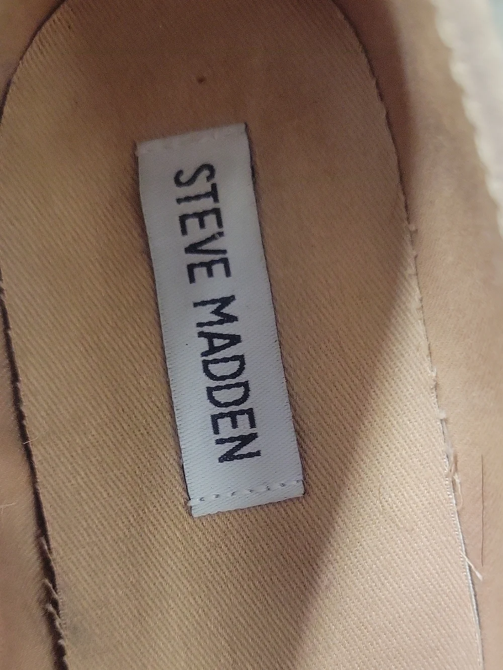 Women’s Sparkle Espadrille Slip-Ons in Beige